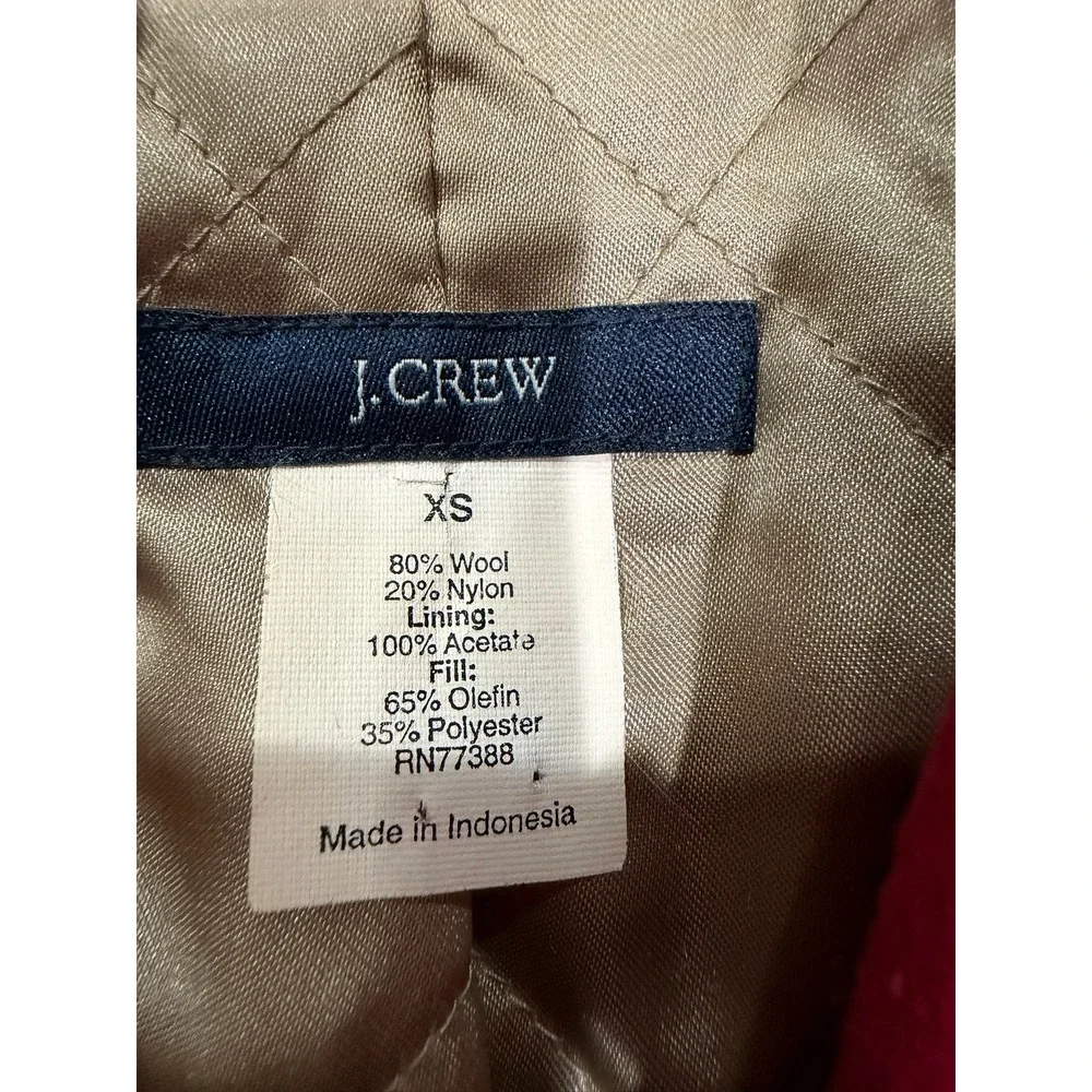 J.Crew Womens Red Wool Blend Thinsulate Pea Coat Jacket 61417 Size XS - Picture 4 of 9